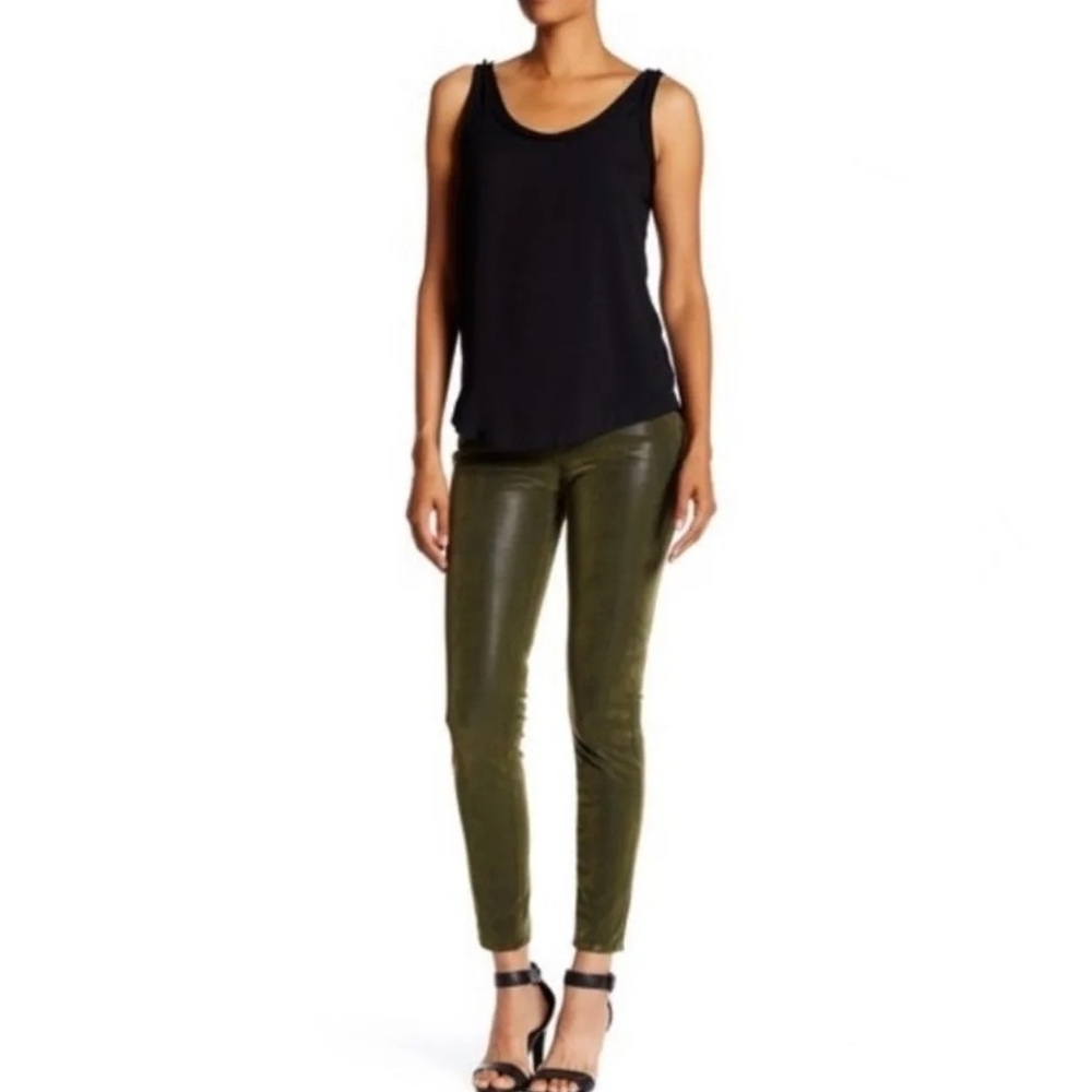 NWT BLANK NYC Midrise skinny Persuede coated jeans, Olive green, Size 26